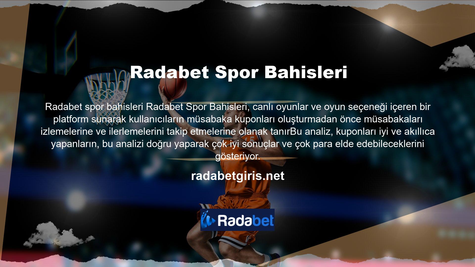 Radabet canlı maç özelliği, sitenin tüm kanallarından uydu üzerinden canlı yayınları görüntüler