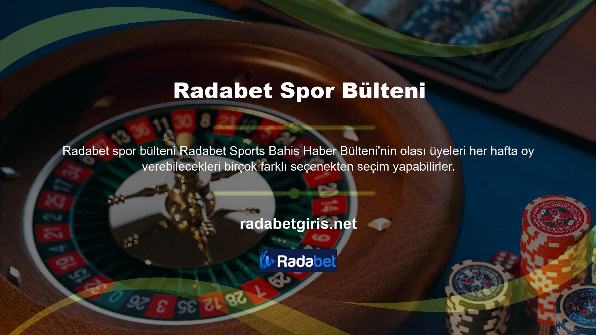 Spor Bahis Menüsü, birçok klasik ve farklı oyun seçeneği olmasına rağmen sadece uzun vadeli bahis seçeneklerine sahiptir
